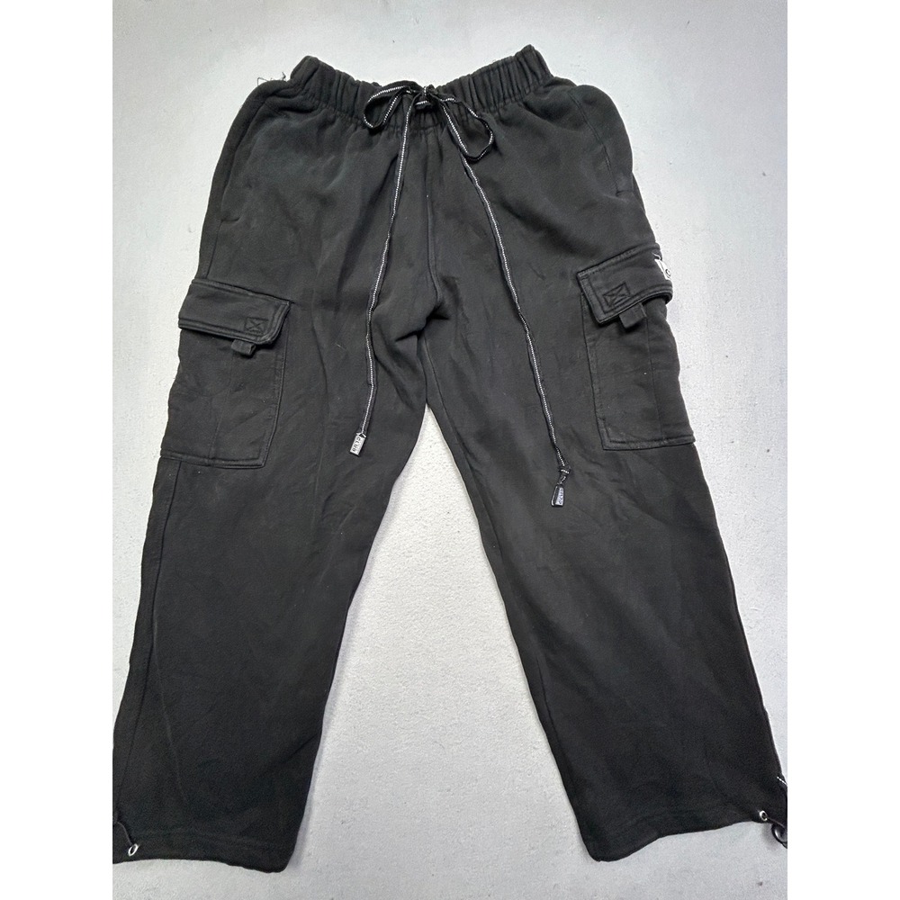 Pro Club Heavy Weight Cargo Sweatpants Cotton Polyester Black Medium Mens